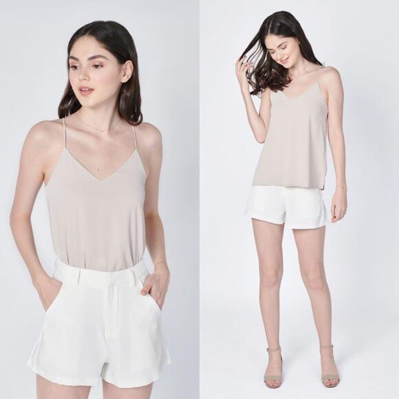 Alexis Camisole Adjustable Spaghetti Straps V-Neck Top Cream Women's Sz XS NWOT - Picture 1 of 8